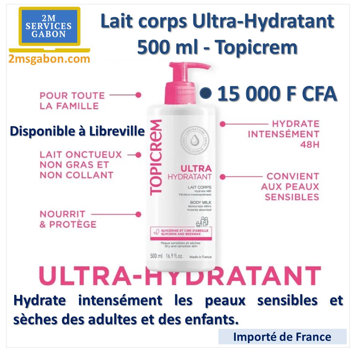 Topicrem lait corps 500 ml