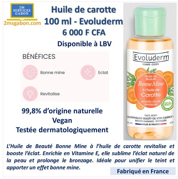Huile de carotte 100 ml - Evoluderm