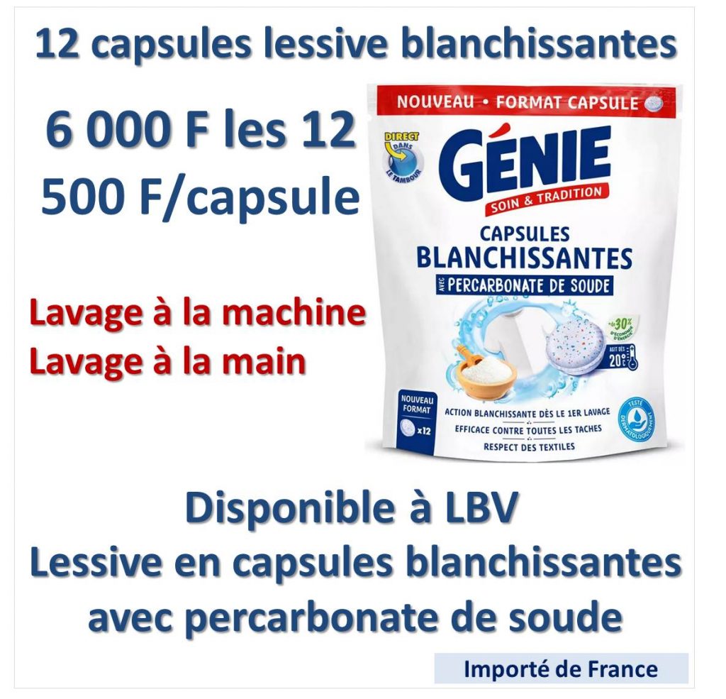 GENIE - 12 capsules lessive blanchissantes